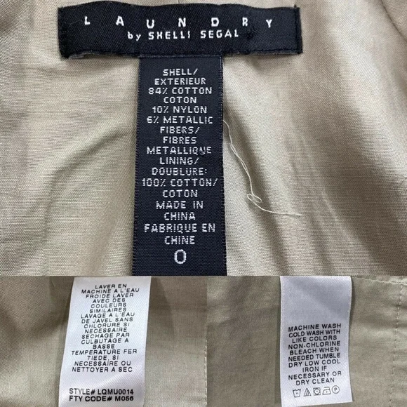 Laundry by Shelli Segal Cocktail Party Top High Neck Blouse Gold SZ 0 NWOT - Picture 3 of 9